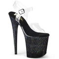 Pleaser - Flamingo 808SS - Black Multi Glitter - 8 inch