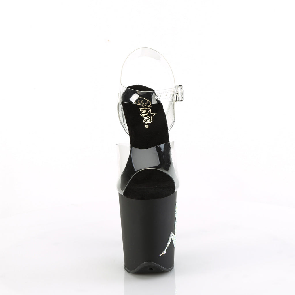 Pleaser - Flamingo 808TGRS - Black-AB Silver - 8 inch