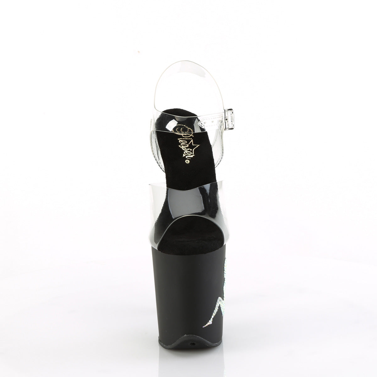 Pleaser - Flamingo 808TGRS - Black-AB Silver - 8 inch