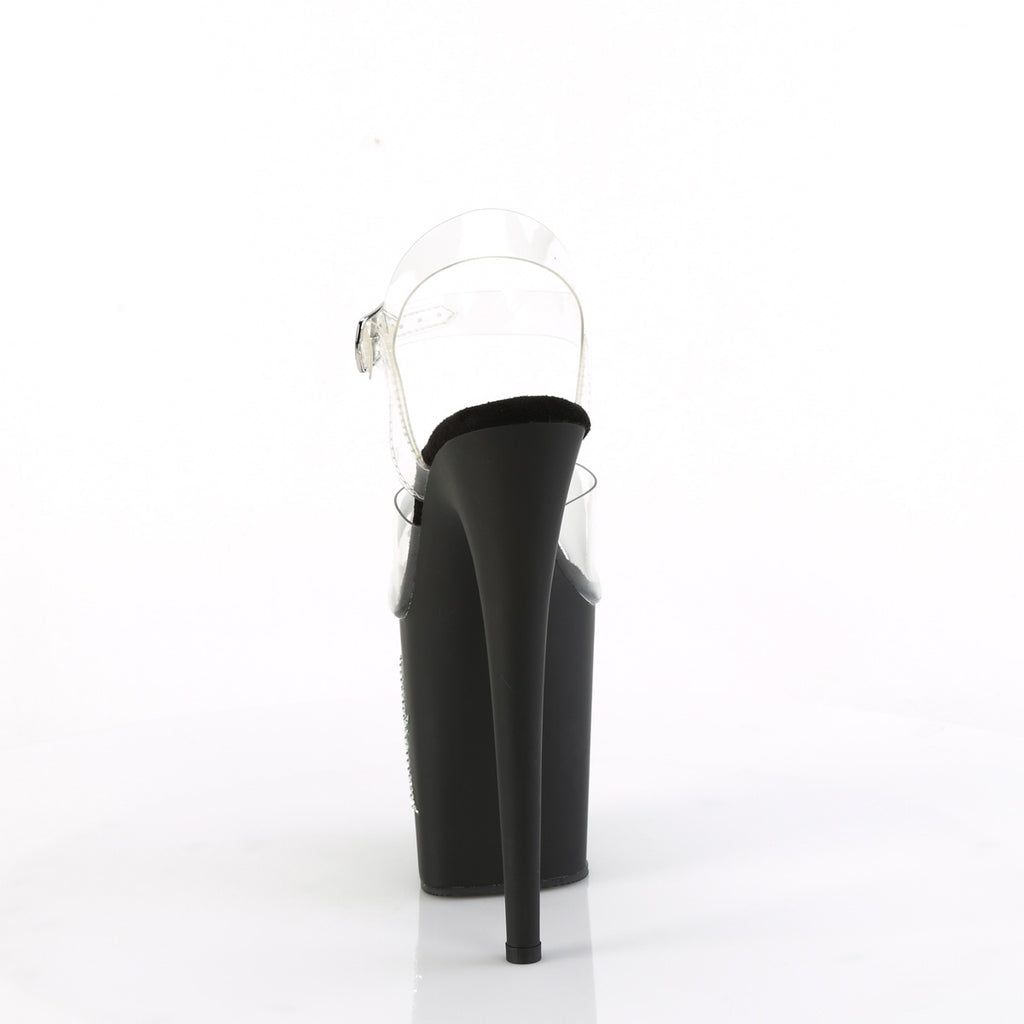 Pleaser - Flamingo 808TGRS - Black-AB Silver - 8 inch