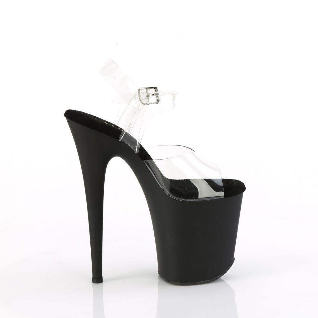 Pleaser - Flamingo 808TGRS - Black-AB Silver - 8 inch