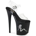 Pleaser - Flamingo 808TGRS - Black-AB Silver - 8 inch
