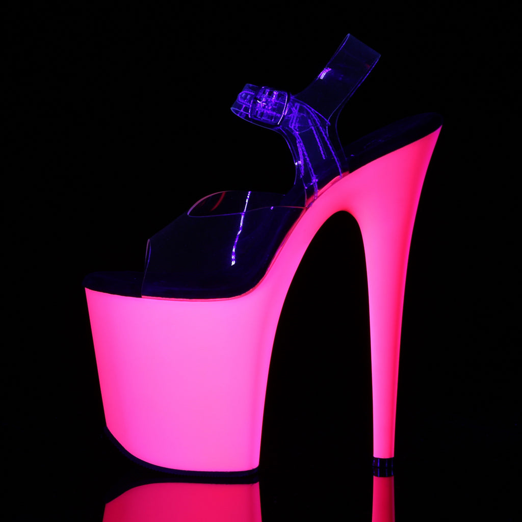 Pleaser - Flamingo 808UV - Neon Pink - 8 inch