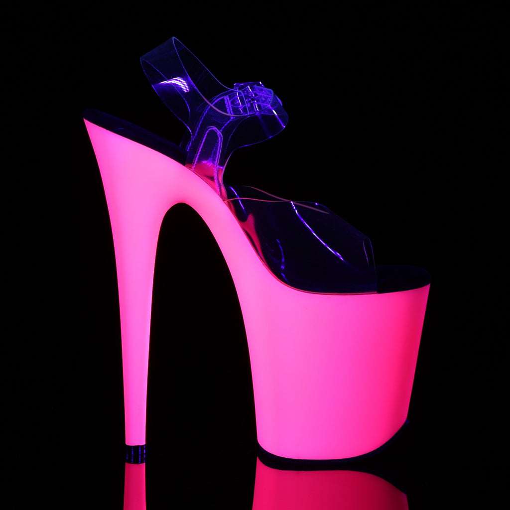 Pleaser - Flamingo 808UV - Neon Pink - 8 inch