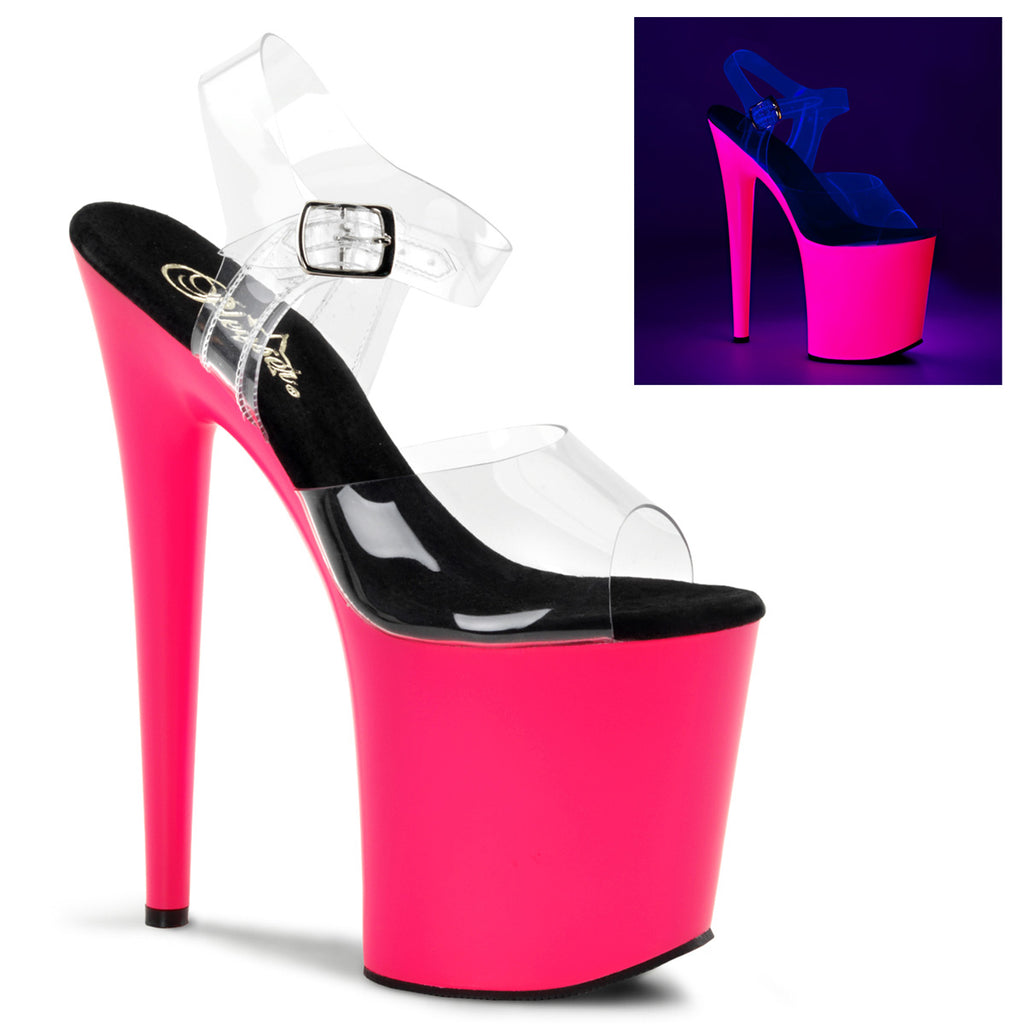 Pleaser - Flamingo 808UV - Neon Pink - 8 inch