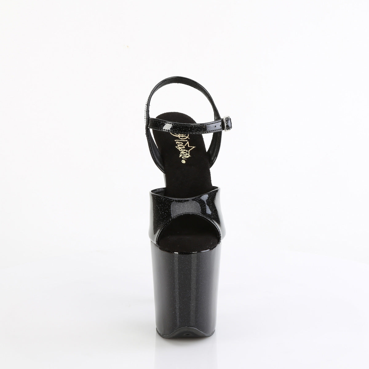 Pleaser - Flamingo 809GP - Black Glitter - 8 inch