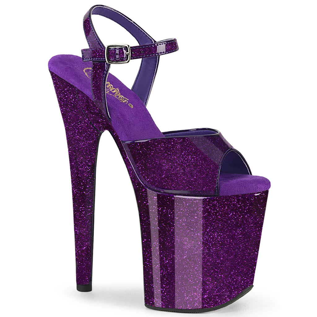 Pleaser - Flamingo 809GP - Purple Glitter - 8 inch