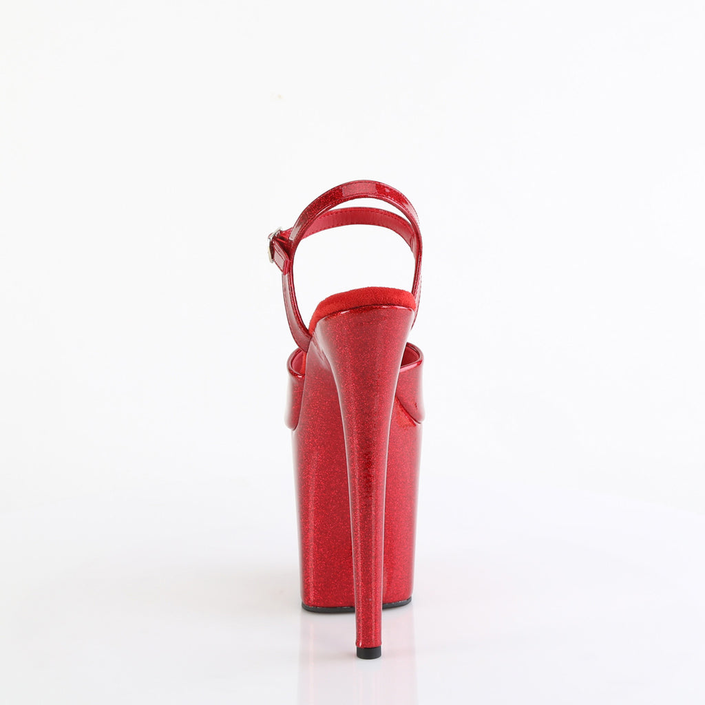 Pleaser - Flamingo 809GP - Ruby Red Glitter - 8 inch