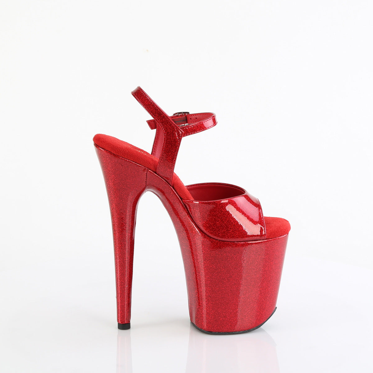 Pleaser - Flamingo 809GP - Ruby Red Glitter - 8 inch