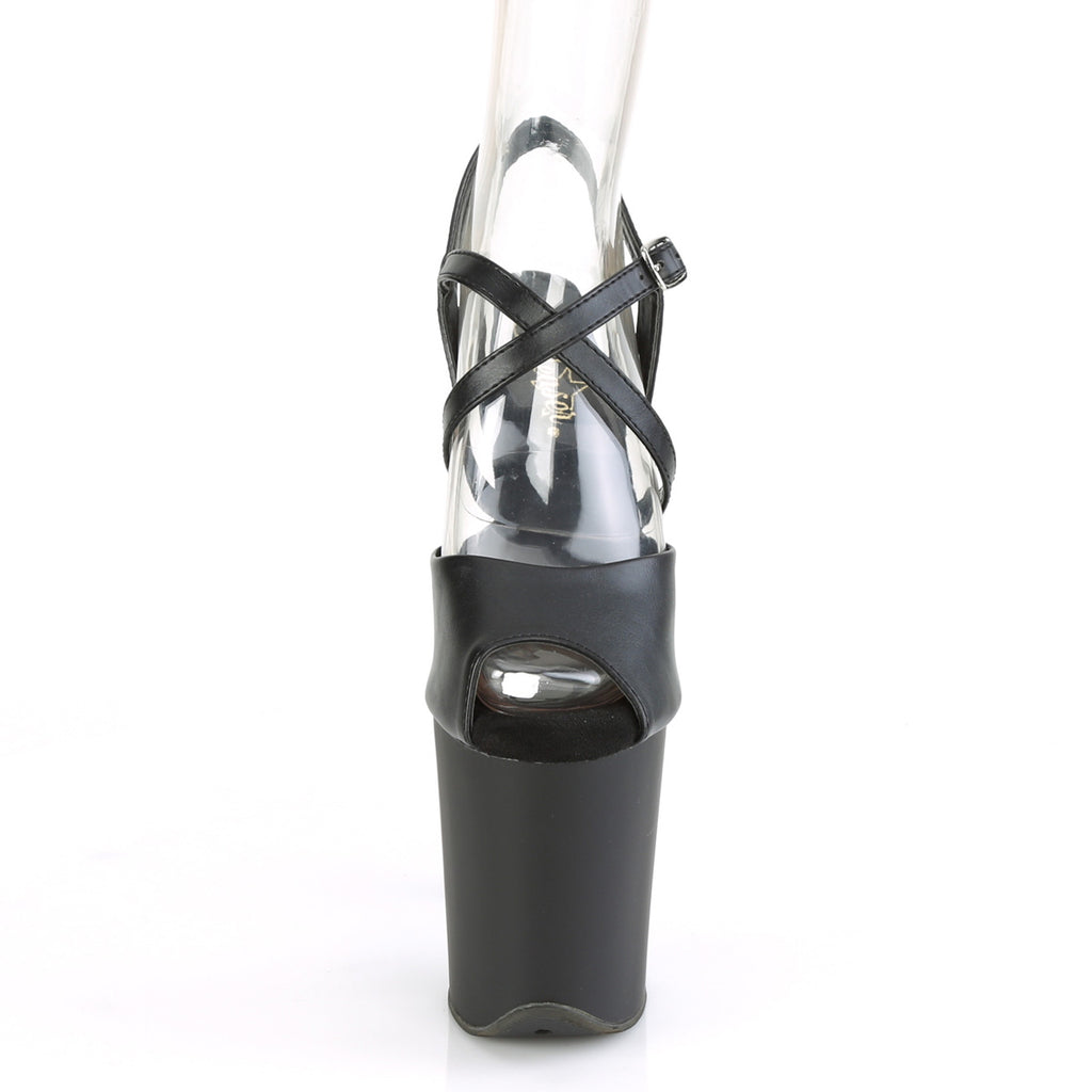 Pleaser - Flamingo 824 - Black Faux Leather - 8 inch