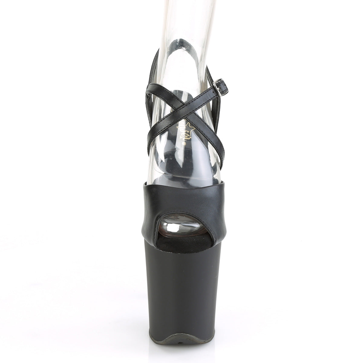 Pleaser - Flamingo 824 - Black Faux Leather - 8 inch