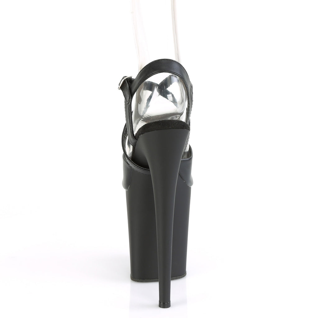 Pleaser - Flamingo 824 - Black Faux Leather - 8 inch