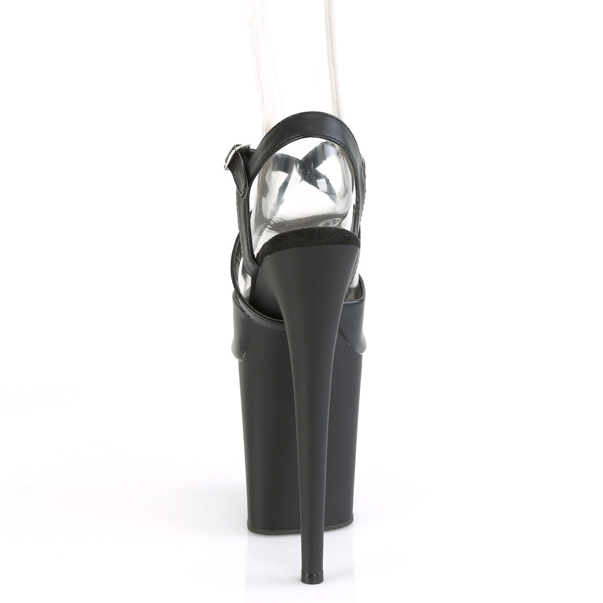 Pleaser - Flamingo 824 - Black Faux Leather - 8 inch