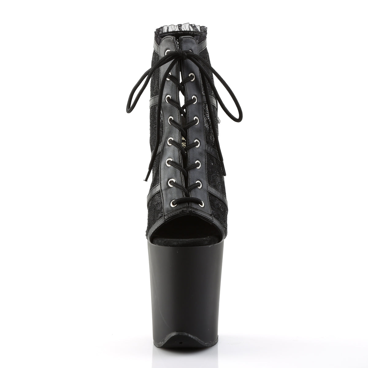 Pleaser - Flamingo 896LC - Black Mesh-Lace - 8 inch