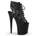 Pleaser - Flamingo 896LC - Black Mesh-Lace - 8 inch