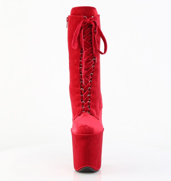 Pleaser - Flamingo 1045 - Red Velvet - 8inch