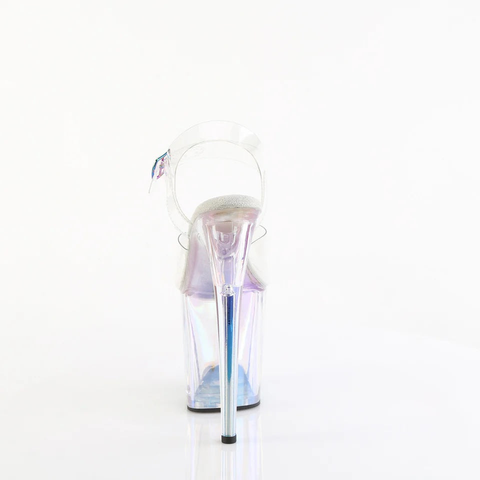 Pleaser - Flamingo 808 - Clear & Holographique - 8 inch
