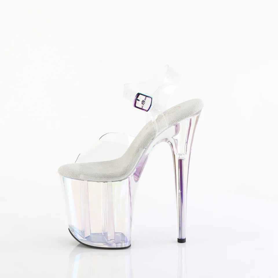Pleaser - Flamingo 808 - Clear & Holographique - 8 inch