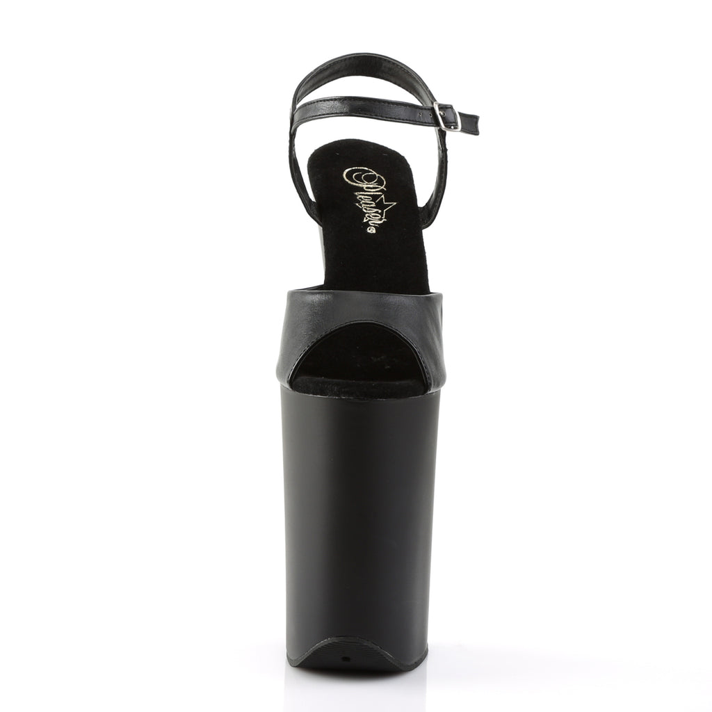 Pleaser - Infinity 909 - Black Faux Leather - 9 inch