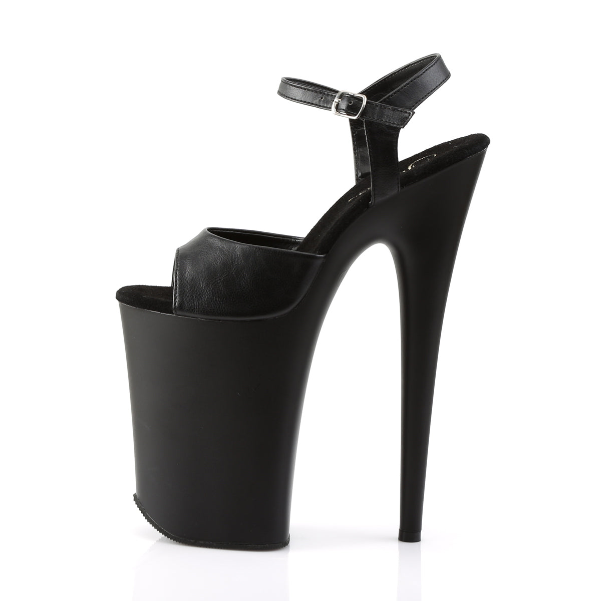 Pleaser - Infinity 909 - Black Faux Leather - 9 inch