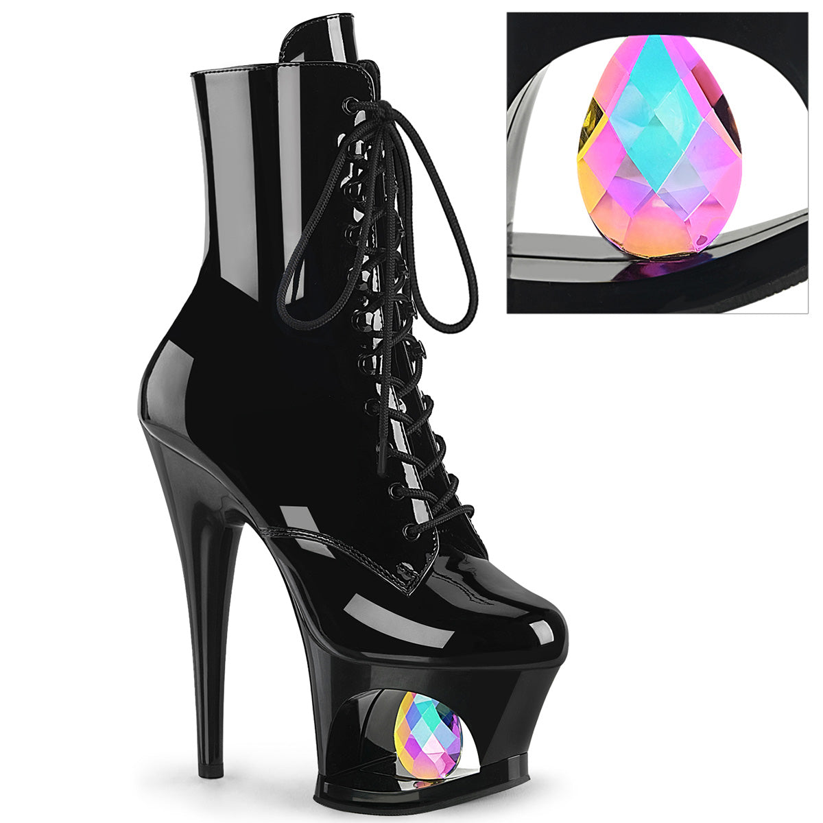 Pleaser - Moon 1020DIA - Black - 7 inch