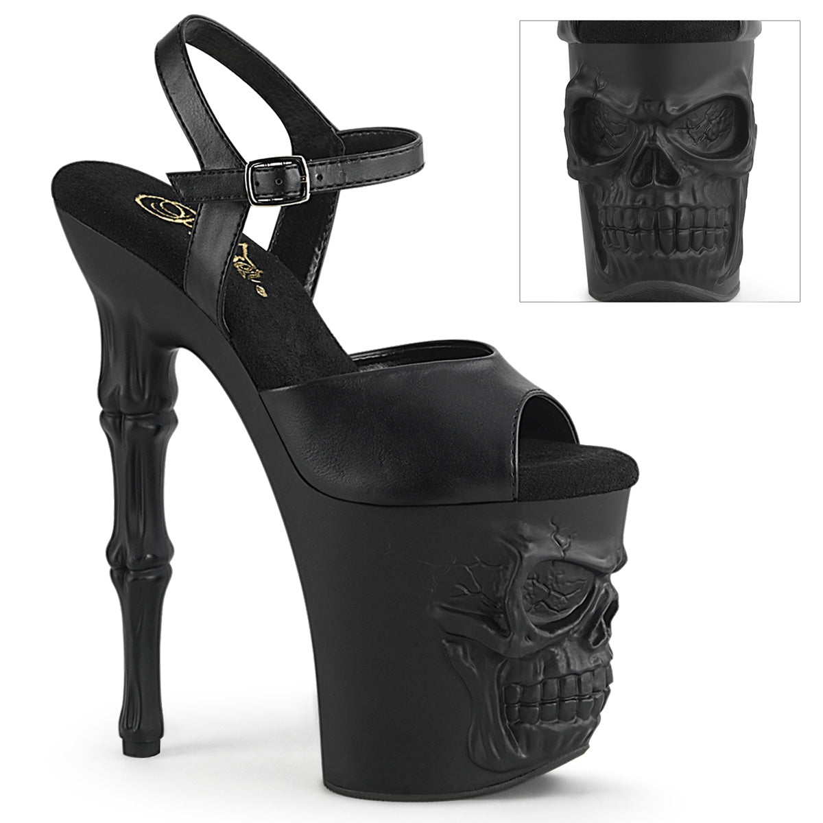 Pleaser - Rapture 809 - Black Faux Leather - 8 inch