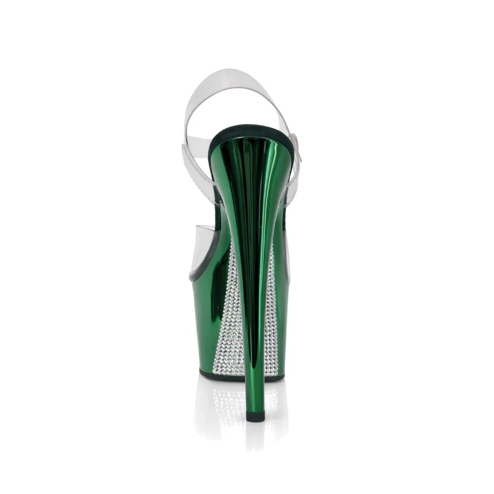 Jewel Heels - Chrome True Emerald Diamond Black - 8inch
