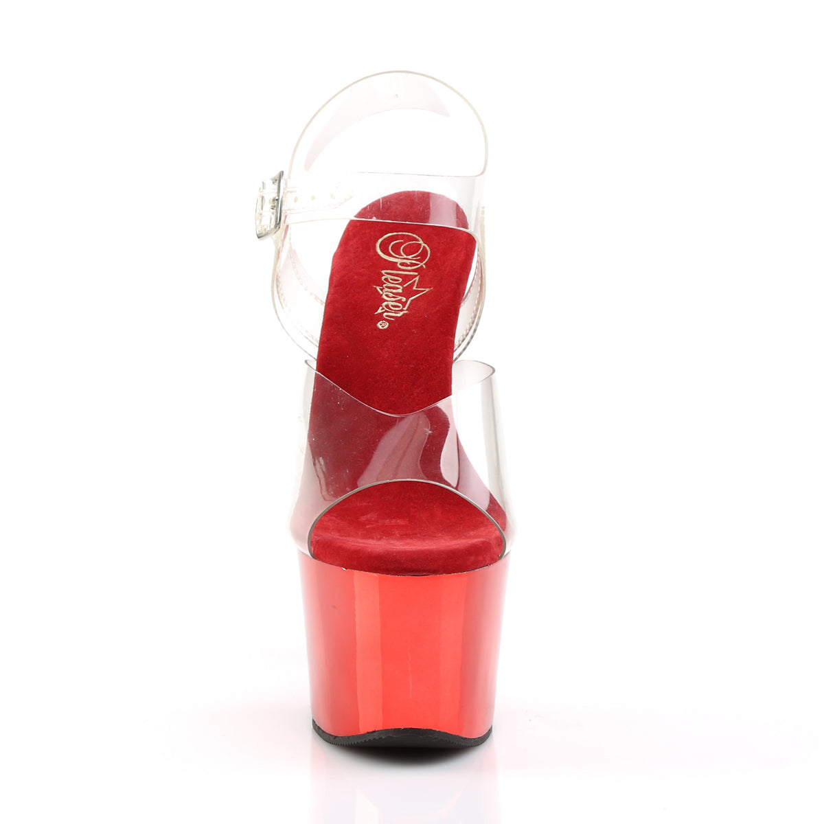 Pleaser - Sky 308 - Red Chrome - 7 inch
