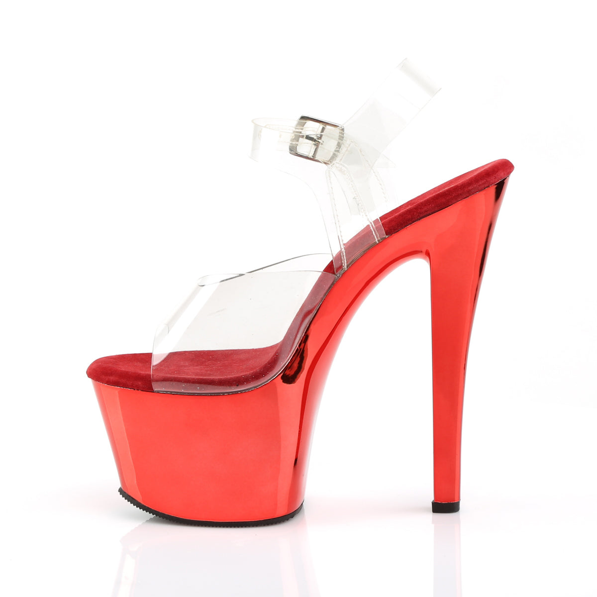 Pleaser - Sky 308 - Red Chrome - 7 inch