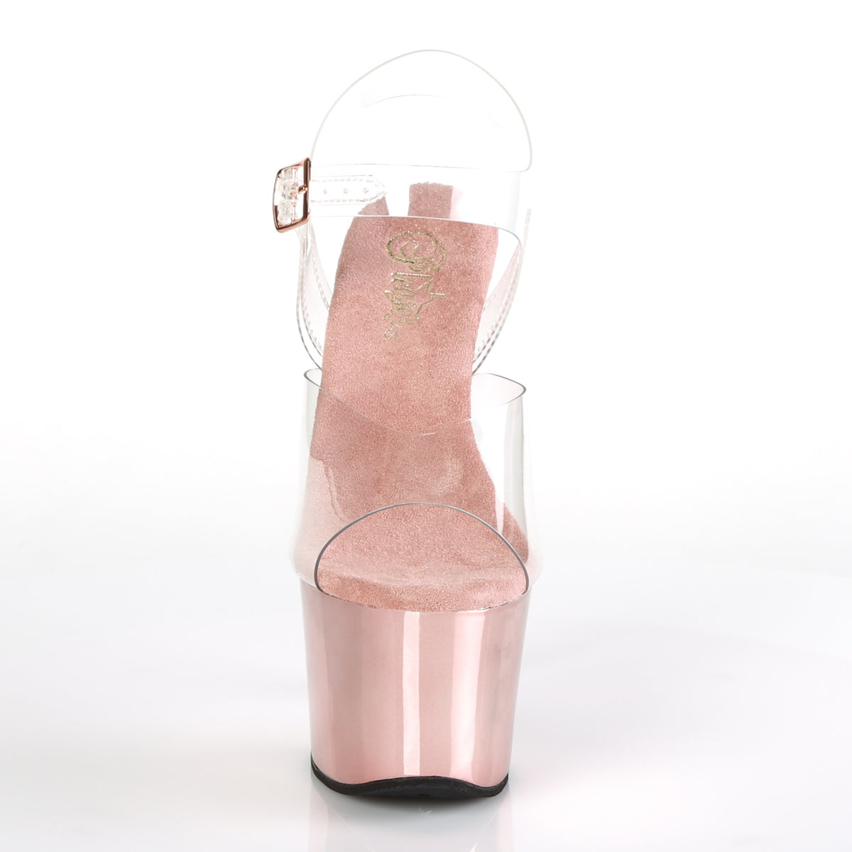 Pleaser - Sky 308 - Rose Gold Chrome - 7 inch