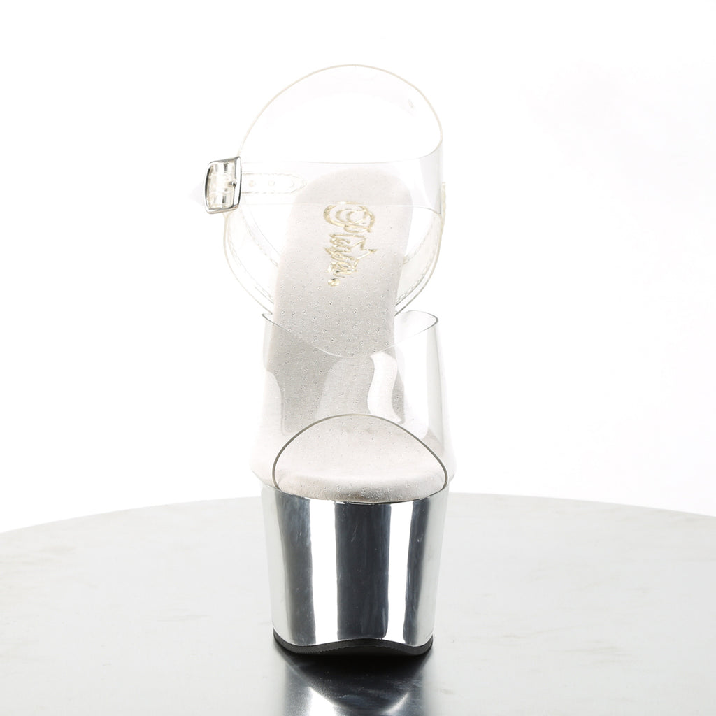 Pleaser - Sky 308 - Silver Chrome - 7 inch