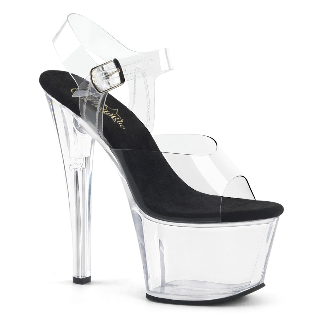 Pleaser - Sky 308 - Clear-Black - 7 inch
