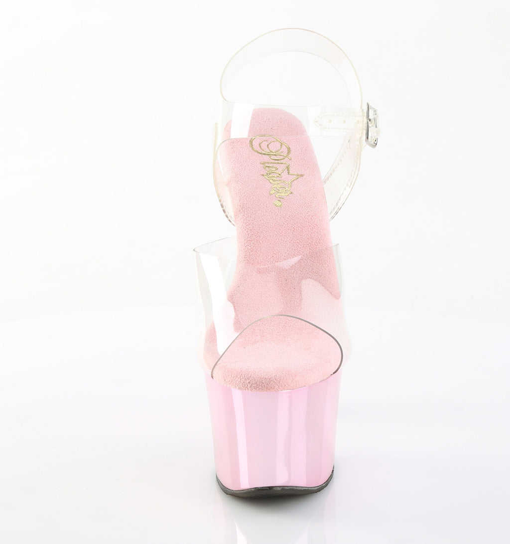 Pleaser - Sky 308CHRS - Baby Pink Chrome-AB Rhinestones - 7 inch