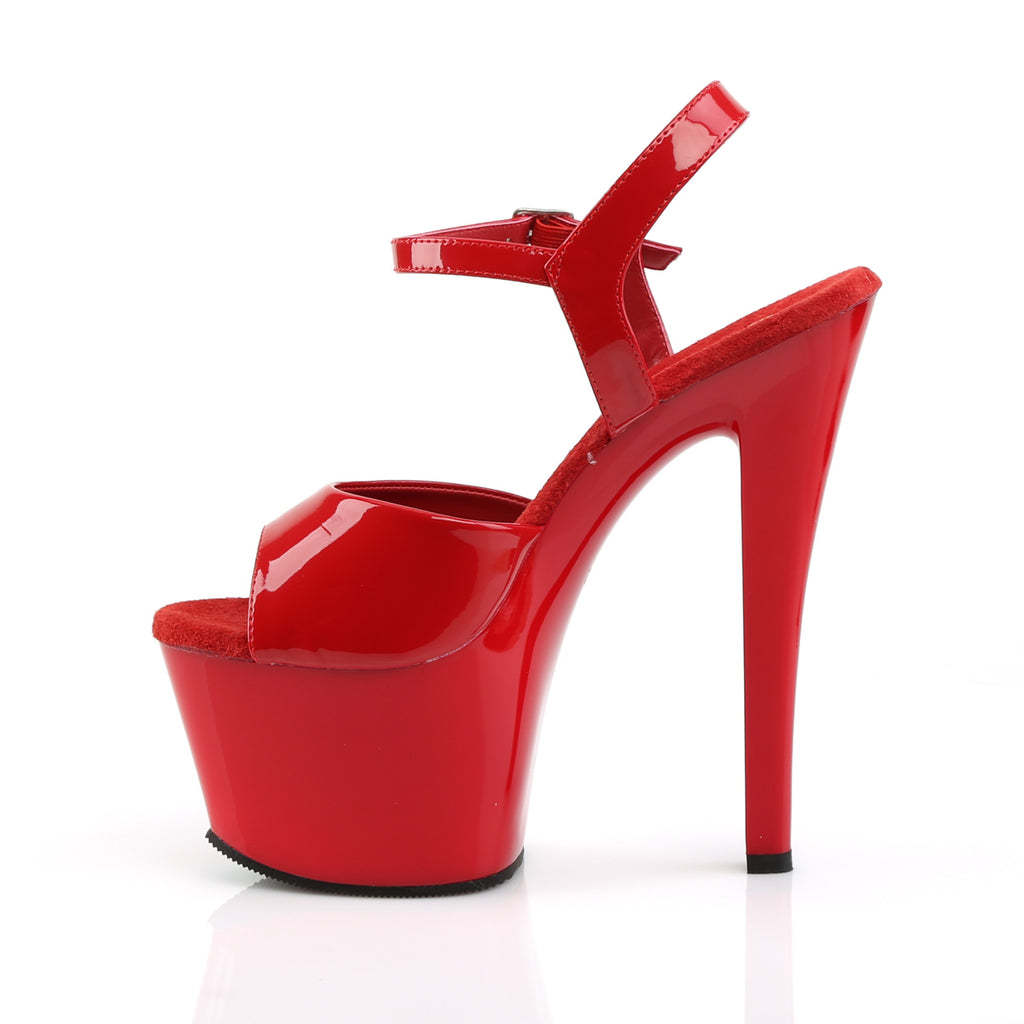 Pleaser - Sky 309 - Red - 7 inch