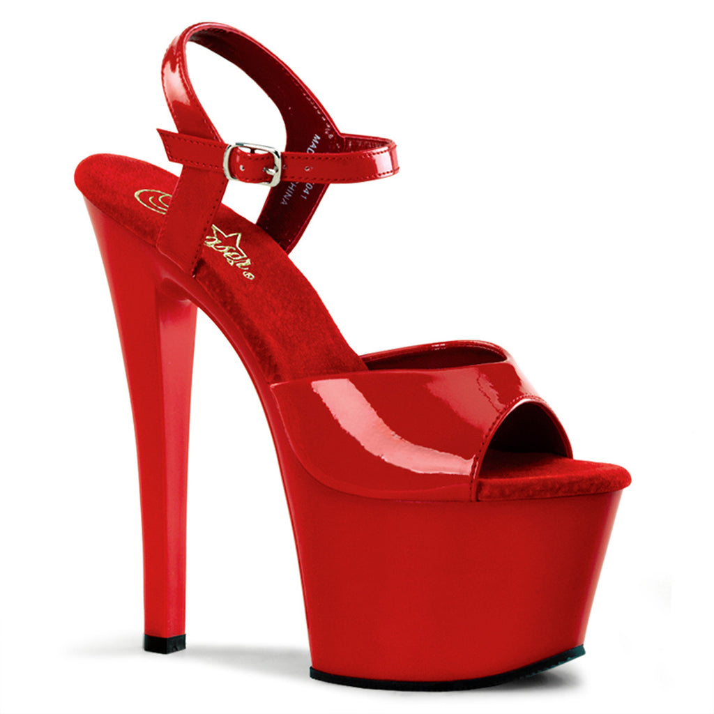 Pleaser - Sky 309 - Red - 7 inch