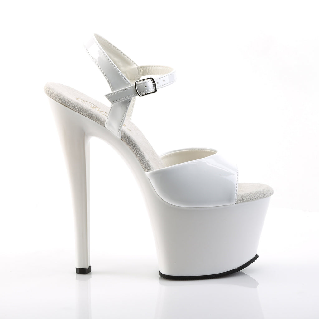Pleaser - Sky 309 - White - 7 inch