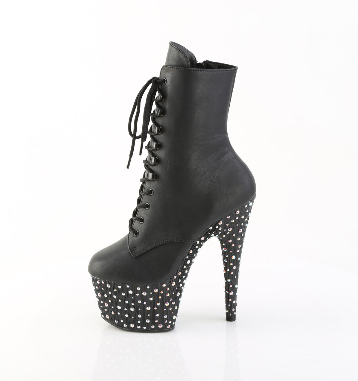 Pleaser - Stardance 1020 - Black Faux Leather - 7 inch