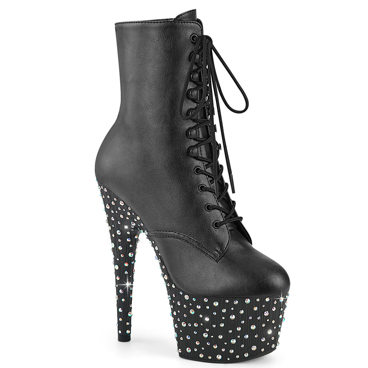 Pleaser - Stardance 1020 - Black Faux Leather - 7 inch