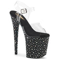 Pleaser - Stardance 808 - Black-Silver Multi Rhinestones - 8 inch