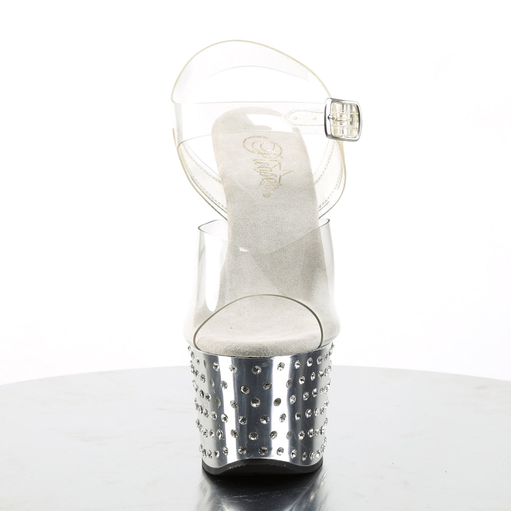 Pleaser - Stardust 708 - Silver Chrome - 7 inch