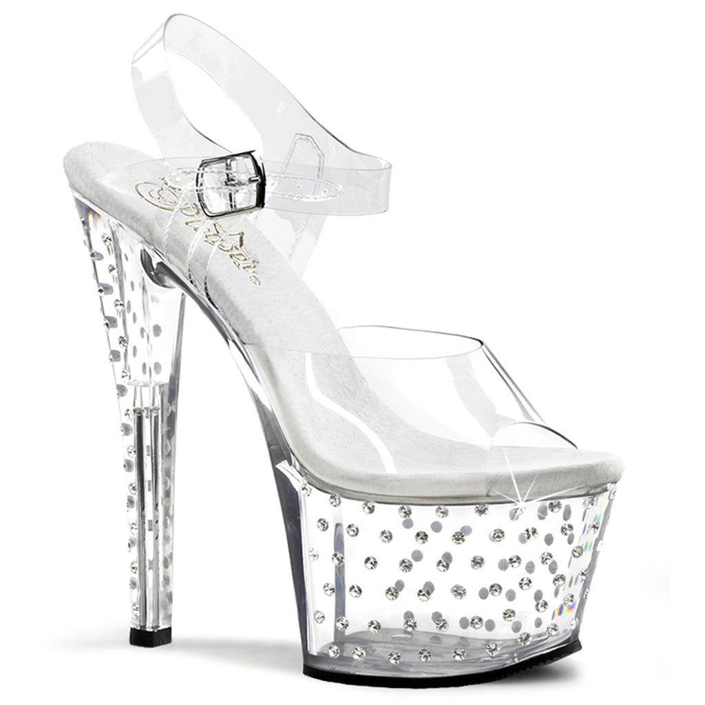 Pleaser - Stardust 708 - Clear - 7 inch