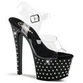 Pleaser - Stardust 708 - Black - 7 inch