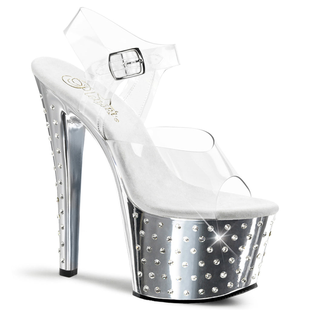 Pleaser - Stardust 708 - Silver Chrome - 7 inch