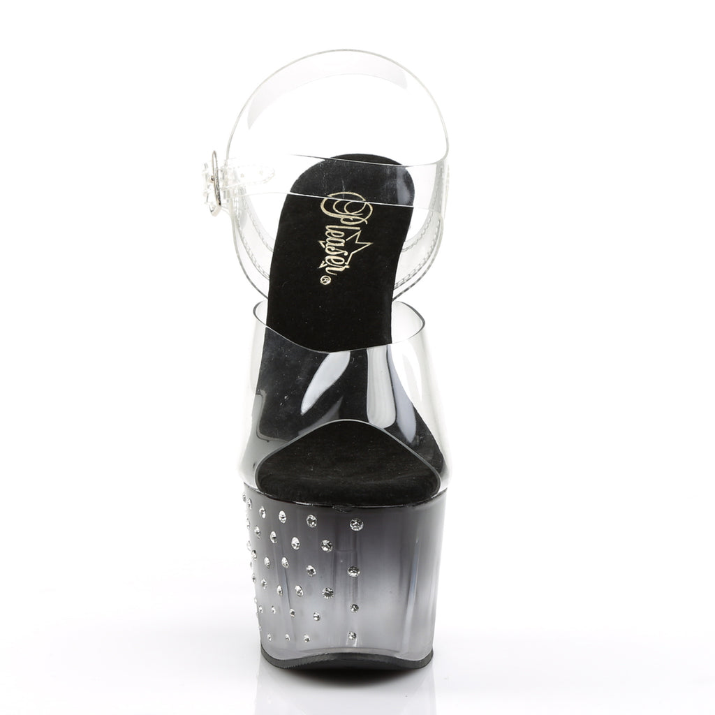 Pleaser - Stardust 708T - Black-Clear - 7 inch