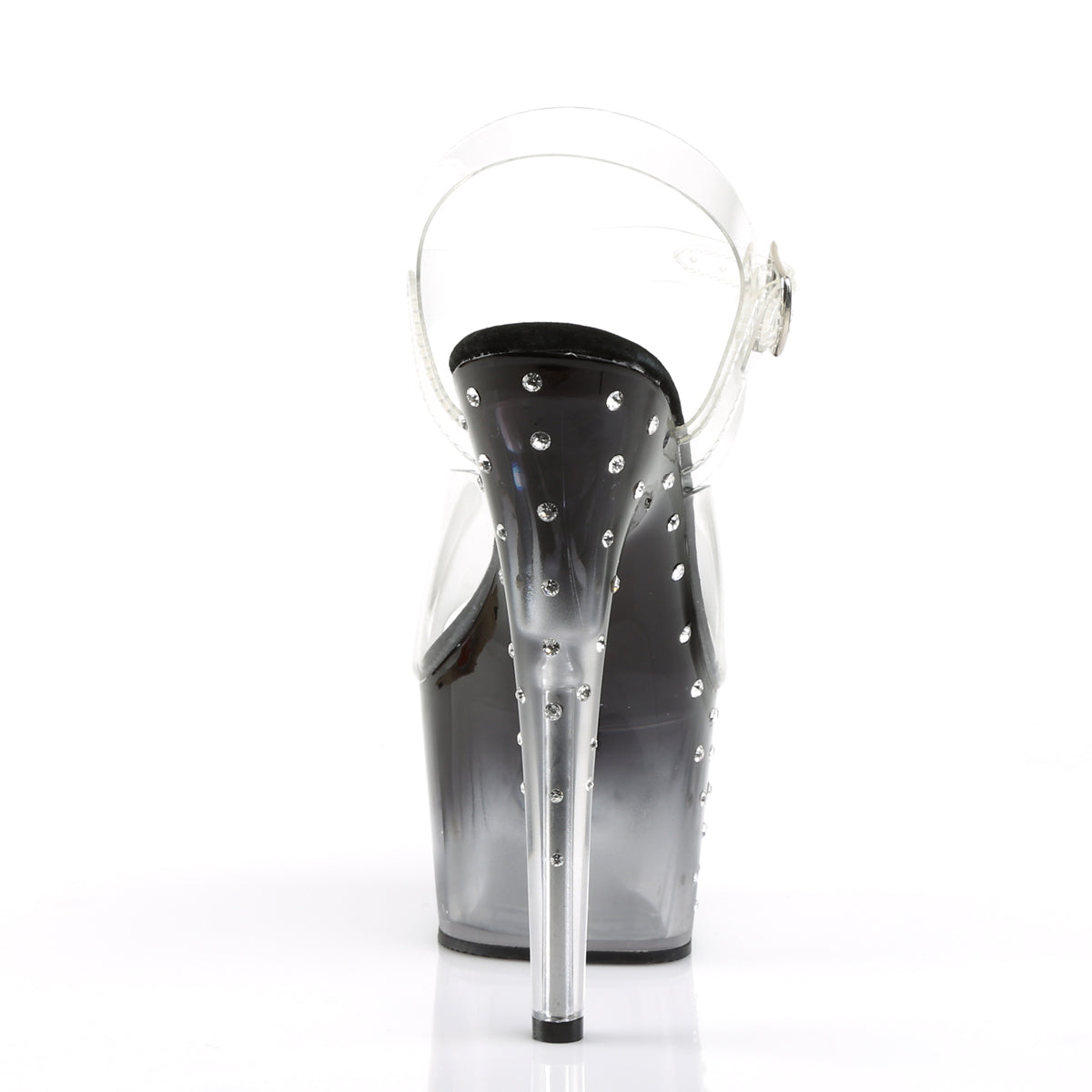 Pleaser - Stardust 708T - Black-Clear - 7 inch