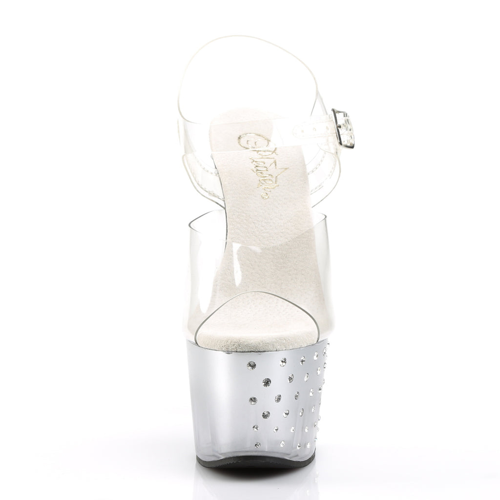 Pleaser - Stardust 708T - Silver-Clear - 7 inch