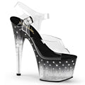 Pleaser - Stardust 708T - Black-Clear - 7 inch