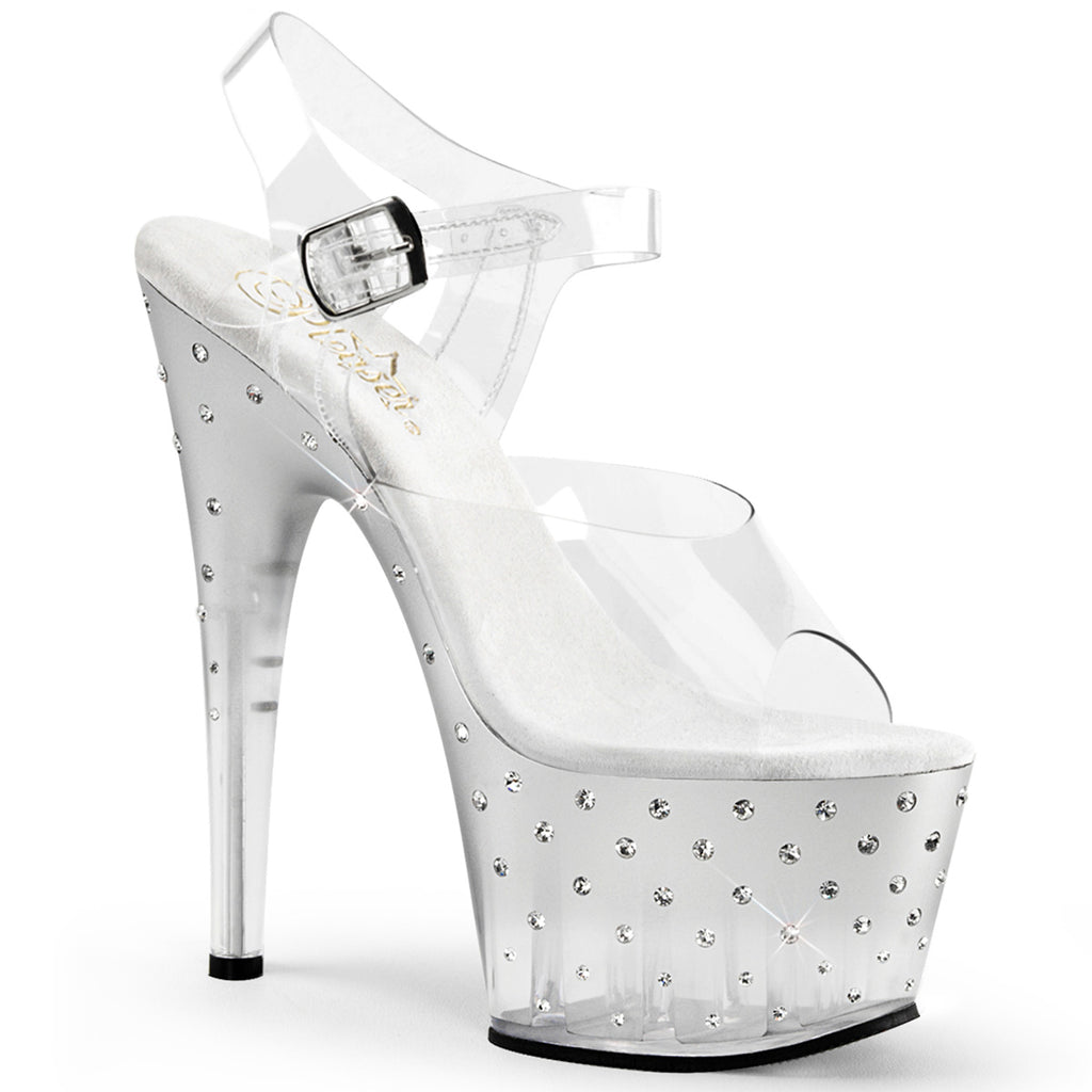 Pleaser - Stardust 708T - Silver-Clear - 7 inch