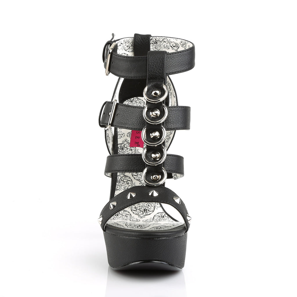 Pleaser Pink Label Teeze 42W Black Vegan Leather