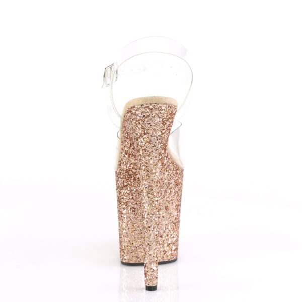 Pleaser - Flamingo 808LG - Rose Gold Multi Glitter - 8 inch – Image 3